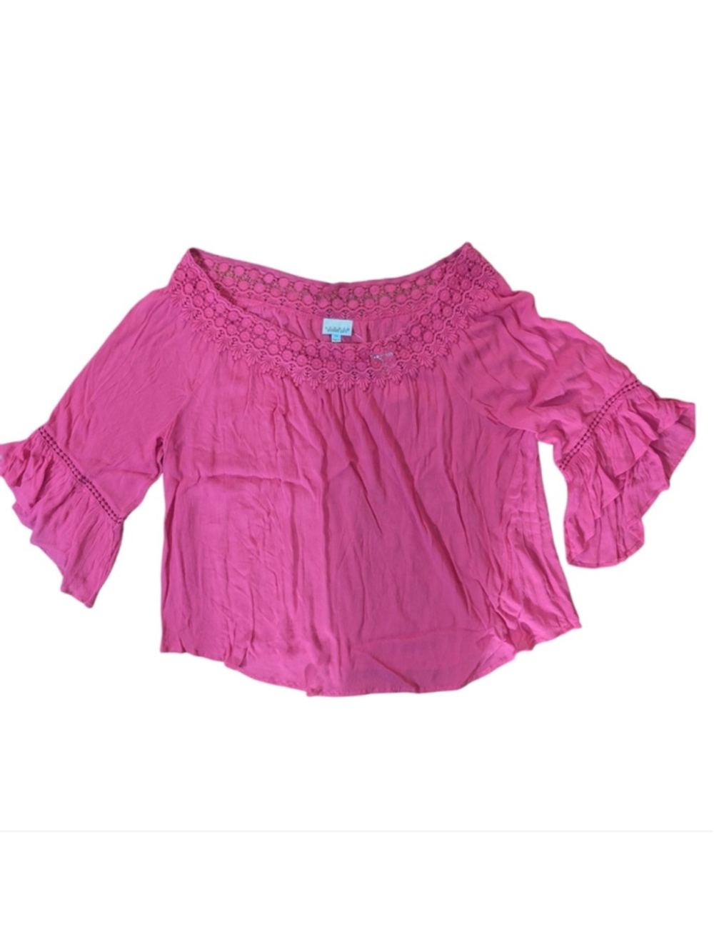 Studio Woman Pink Lace Blouse Wide Neck Size 3X